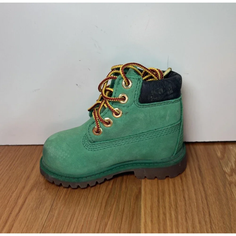 Timberland Boots Toddler Boys Size 5 Green Nubuck Lace Up Hiking Bootie